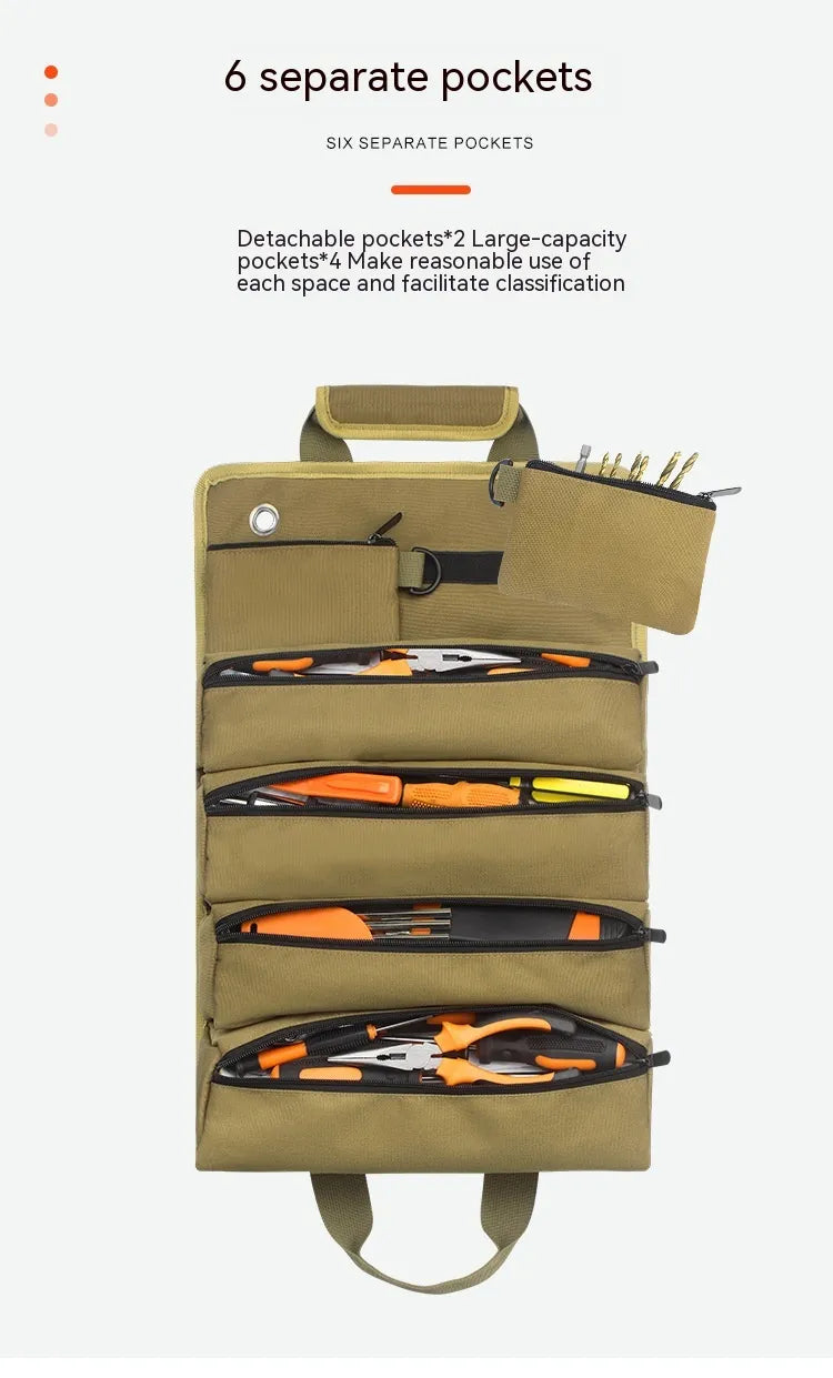 Compact Tool Roll Organizer