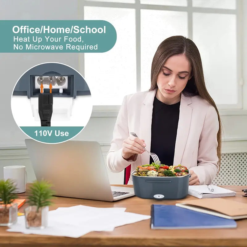 Electric Heated Lunch Organizer with Steel Case