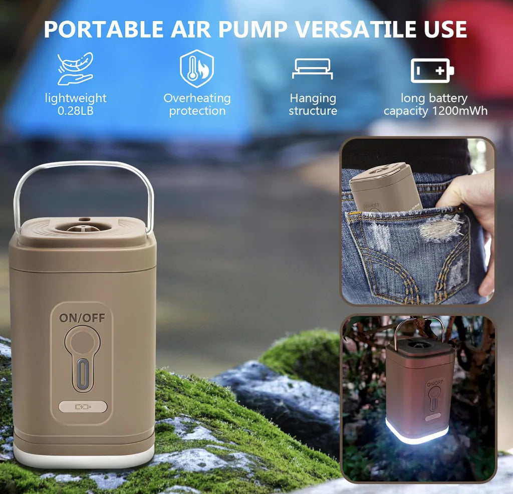 Portable Electric Air Pump with Light - Tekloop